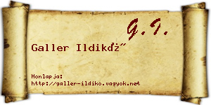 Galler Ildikó névjegykártya